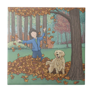 Autumn Leaves Ceramic Tile