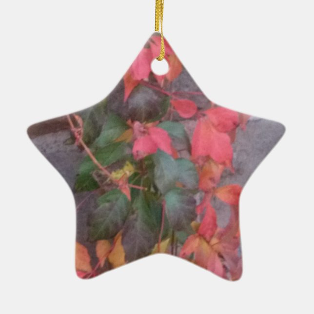 Autumn Leaves Ceramic Tree Decoration (Back)