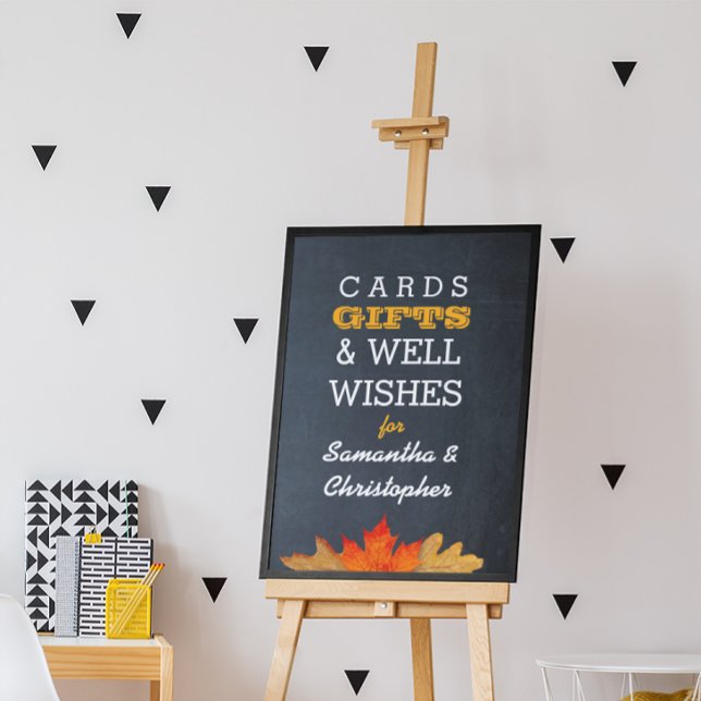 Autumn Leaves Chalkboard Wedding Gift Table Sign (Creator Uploaded)