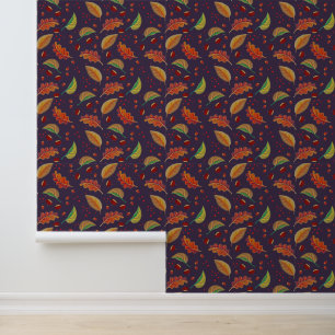 Autumn Leaves, Chestnuts, Hazelnuts & Berries Fall Wallpaper