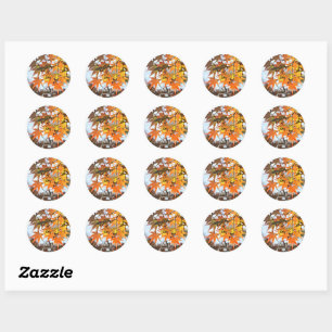 Autumn Leaves Classic Round Sticker