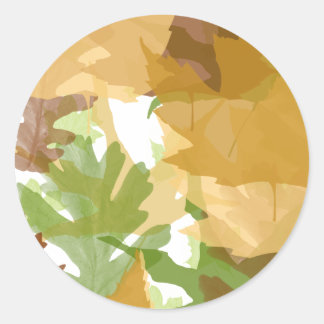 Autumn Leaves Classic Round Sticker