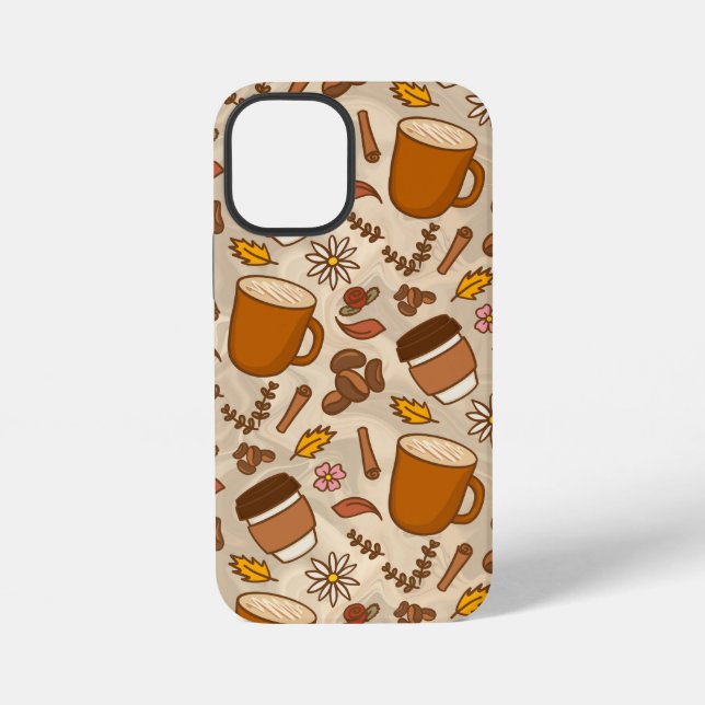 Autumn Leaves Coffee Flowers iPhone 12 Mini Case (Back)