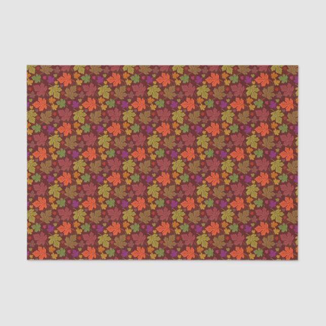 Autumn Leaves Colourful Fall Maple Leaf Pattern Tissue Paper (Front)