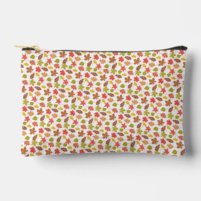 Autumn Leaves Colourful Pattern Accessory Pouch (Front)