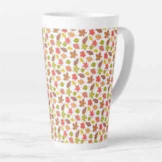 Autumn Leaves Colourful Pattern Latte Mug