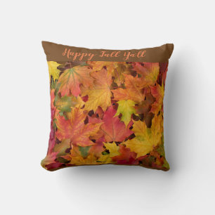 Autumn Leaves Custom Colors Reversible Happy Cushion
