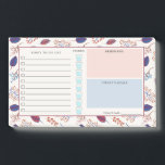 Autumn Leaves - Daily Organiser - Custom Name Post-it Notes<br><div class="desc">Practical and pretty post-it notepad with a to do list and space to write down notes and your daily planning and keep track of your daily water intake. A pattern of autumn leaves,  berries,  and twigs in orange,  blue,  and burgundy.</div>
