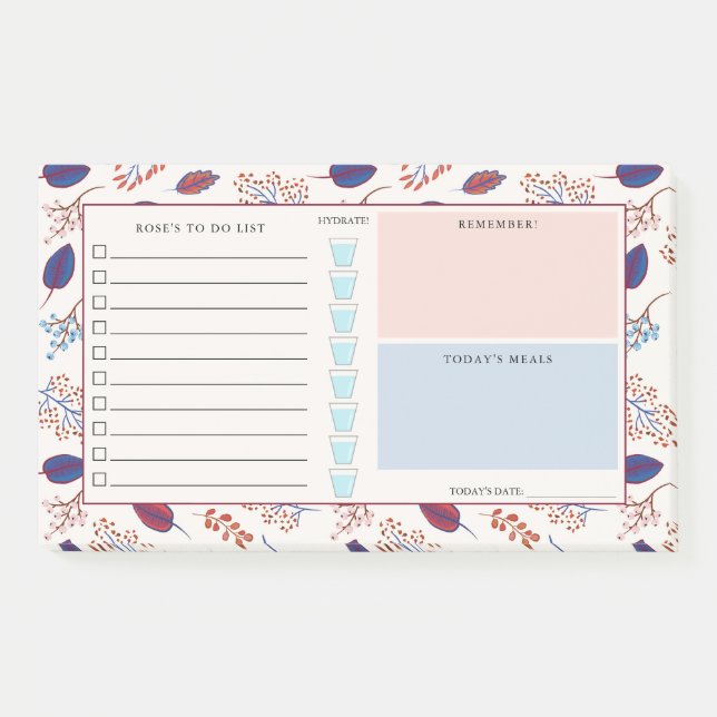 Autumn Leaves - Daily Organiser - Custom Name Post-it Notes (Front)