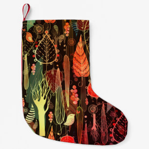 Autumn leaves: dark seamless pattern. small christmas stocking