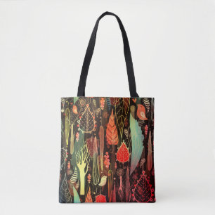 Autumn leaves: dark seamless pattern. tote bag