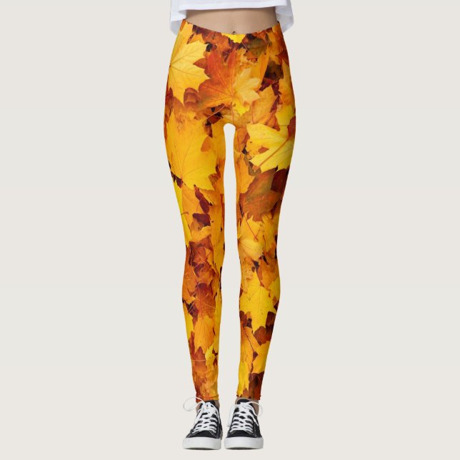 Autumn leaves design legging (Front)