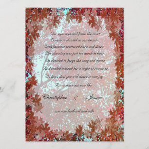 Autumn Leaves elopement announcement
