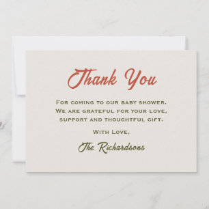 Autumn Leaves Fall A Little Pumpkin Baby Shower Thank You Card