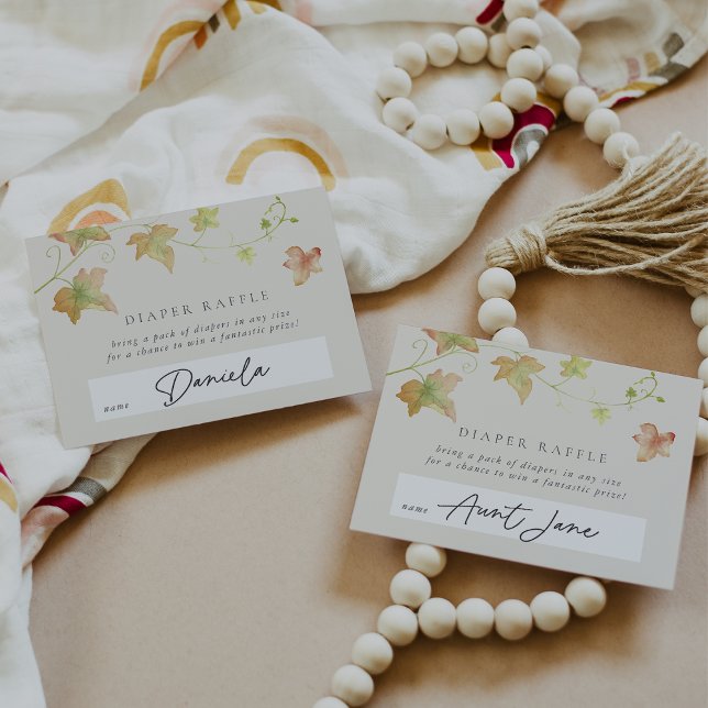 Autumn Leaves Fall Baby Shower Diaper Raffle Enclosure Card (Creator Uploaded)