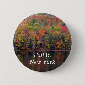 Autumn Leaves Fall Colour Scene Pin Button