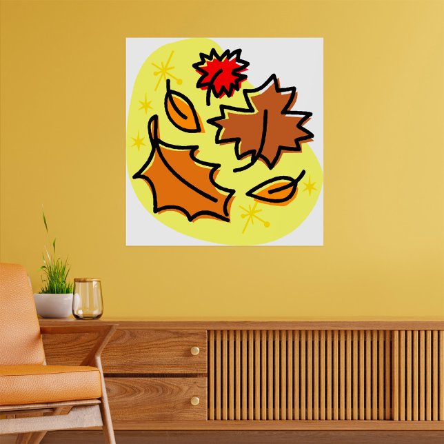 Autumn Leaves Fall Colourful Seasonal Leaf Art  Poster (Creator Uploaded)