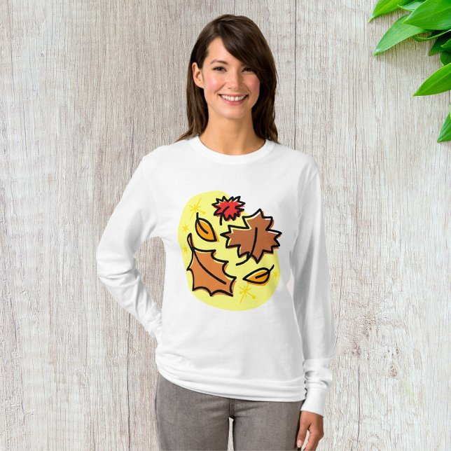 Autumn Leaves Fall Colourful Seasonal Leaf Art  T-Shirt (Creator Uploaded)