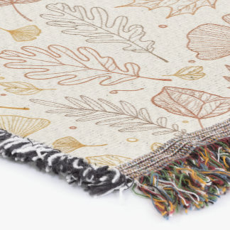 Autumn Leaves Fall Foliage Throw Blanket