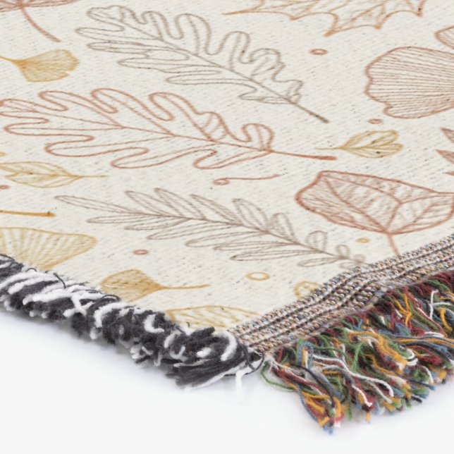 Autumn Leaves Fall Foliage Throw Blanket (Corner)