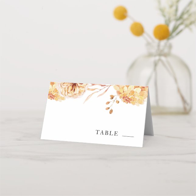 Autumn Leaves Fall in love Wedding Place Card (Front)