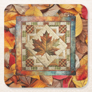 Autumn Leaves Fall Leaf Paper Coaster