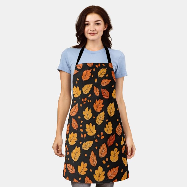 Autumn Leaves Fall Pattern Apron (Worn)