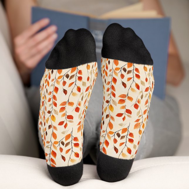 Autumn Leaves Fall Pattern Socks (Bottom)