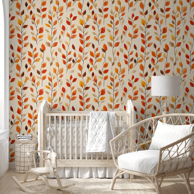 Autumn Leaves Fall Pattern Wallpaper (Kids)