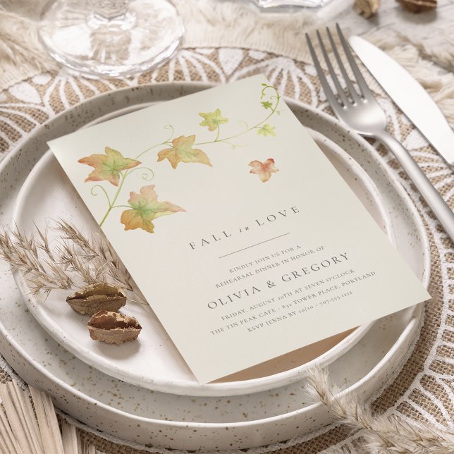 Autumn Leaves Fall Rehearsal Dinner Invitation (Creator Uploaded)