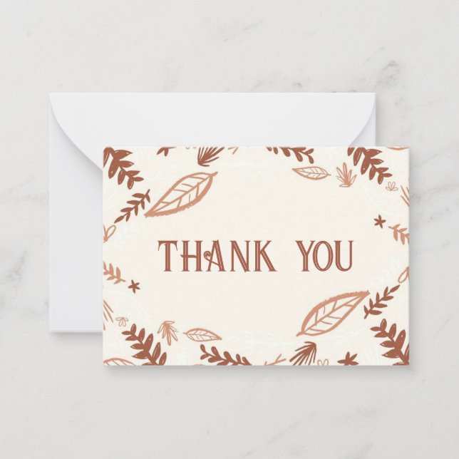 Autumn Leaves Fall Thank You Cards (Front)