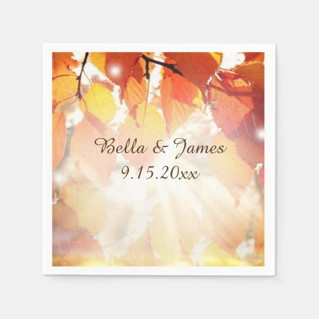 Autumn Leaves Fall  Wedding Collection Napkins (Front)