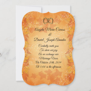 Autumn leaves Fall wedding Invitation