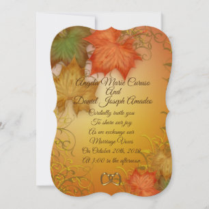 Autumn leaves Fall wedding Invitation