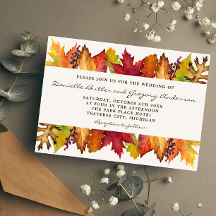 Autumn Leaves Fall Wedding Invitation
