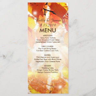 Autumn Leaves Fall Wedding Menu