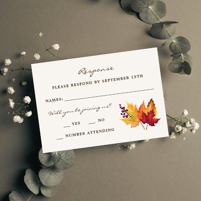 Autumn Leaves Fall Wedding Response Card (Creator Uploaded)