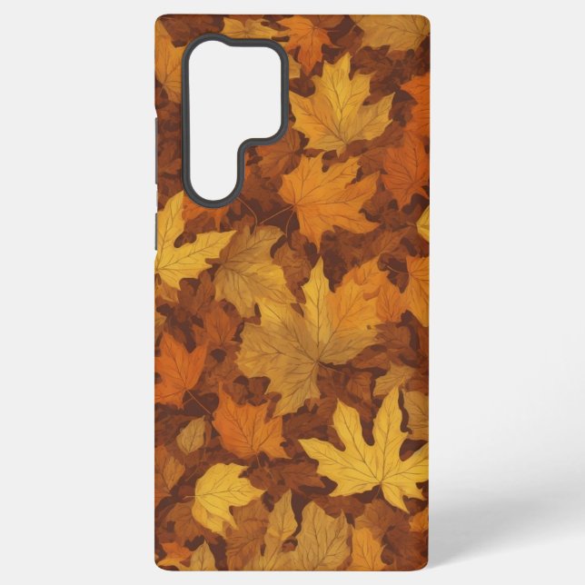 Autumn Leaves Falling Samsung Galaxy S22 Ultra Case (Back)