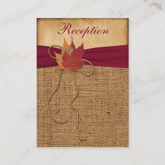 Autumn Leaves, FAUX Burlap Enclosure Card 3 (Front)