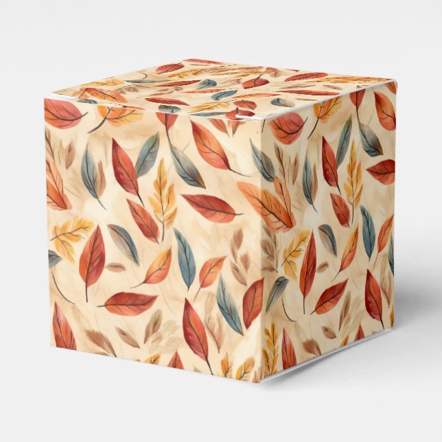 Autumn Leaves Favor Gift Box (Front Side)
