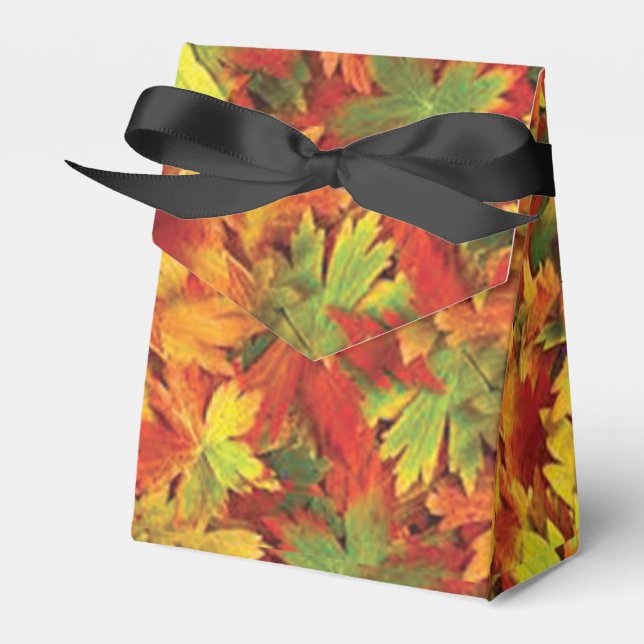 autumn Leaves Favour Box (Front Side)