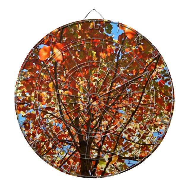 Autumn Leaves Fireworks Dartboard (Front)