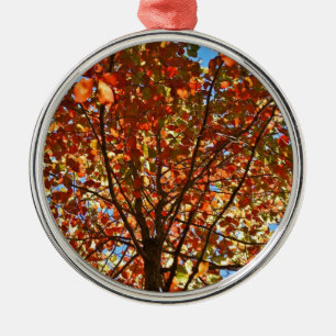 Autumn Leaves Fireworks Metal Tree Decoration