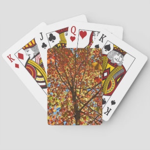 Autumn Leaves Fireworks Playing Cards