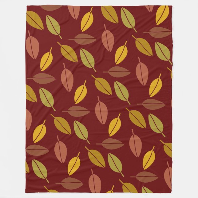 Autumn Leaves Fleece Blanket (Front)