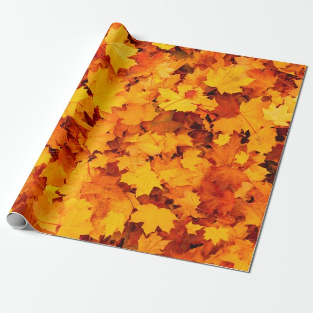 Autumn leaves foliage autumn leaves wrapping paper (Unrolled)