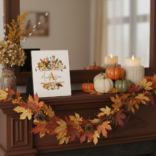 Autumn leaves frame personalized
