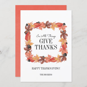 Autumn Leaves Give Thanks Thanksgiving Card