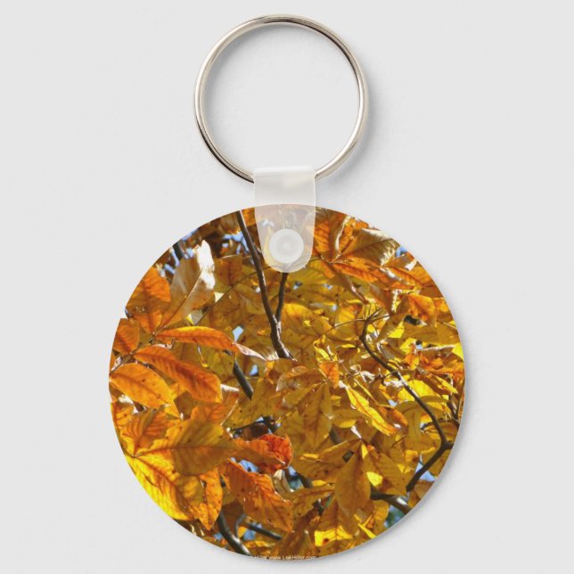 Autumn Leaves Gold Gifts Apparel Collectibles Key Ring (Front)
