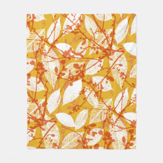 Autumn Leaves: Golden Vintage Repeat Fleece Blanket